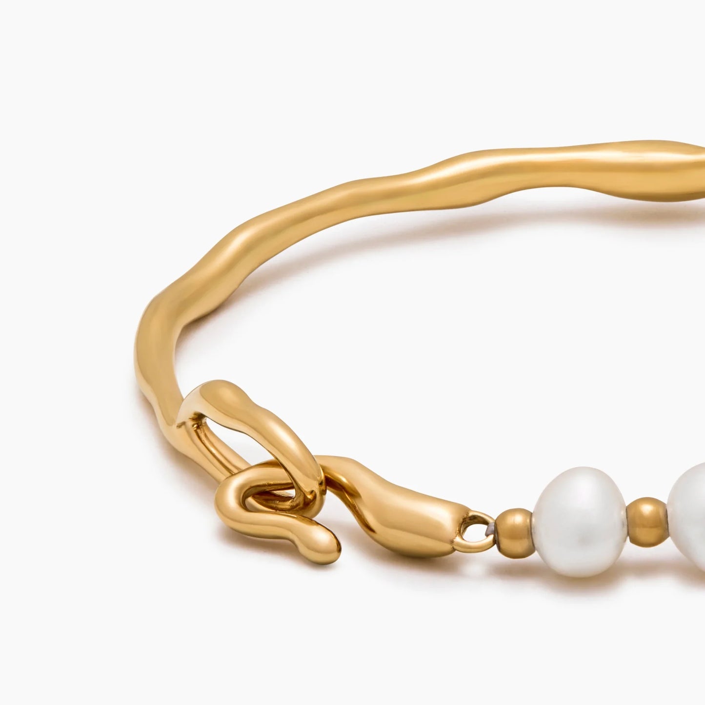 Pulsera de Perlas de Agua Dulce Isla bañada en Oro de 18k — Mujer