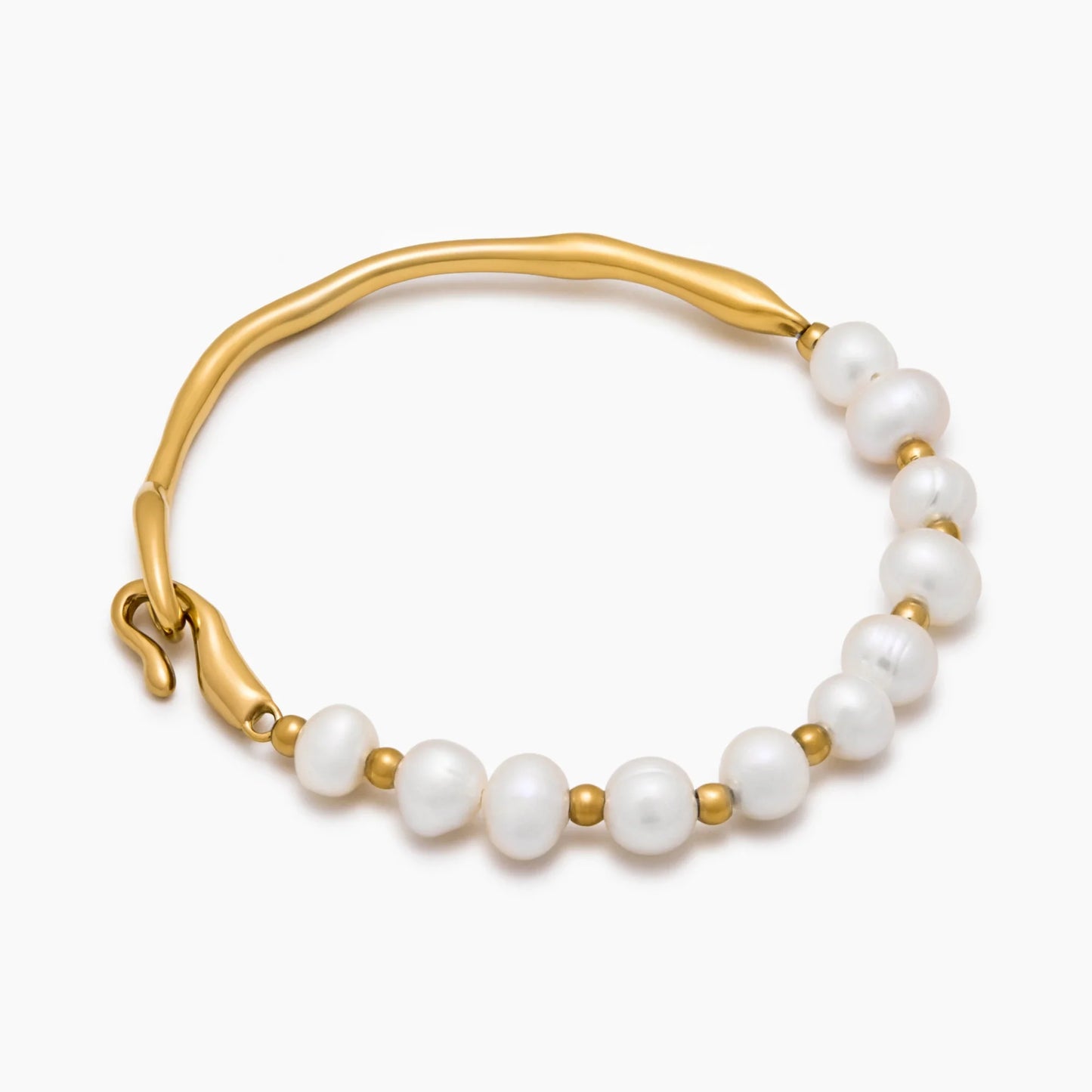 Pulsera de Perlas de Agua Dulce Isla bañada en Oro de 18k — Mujer