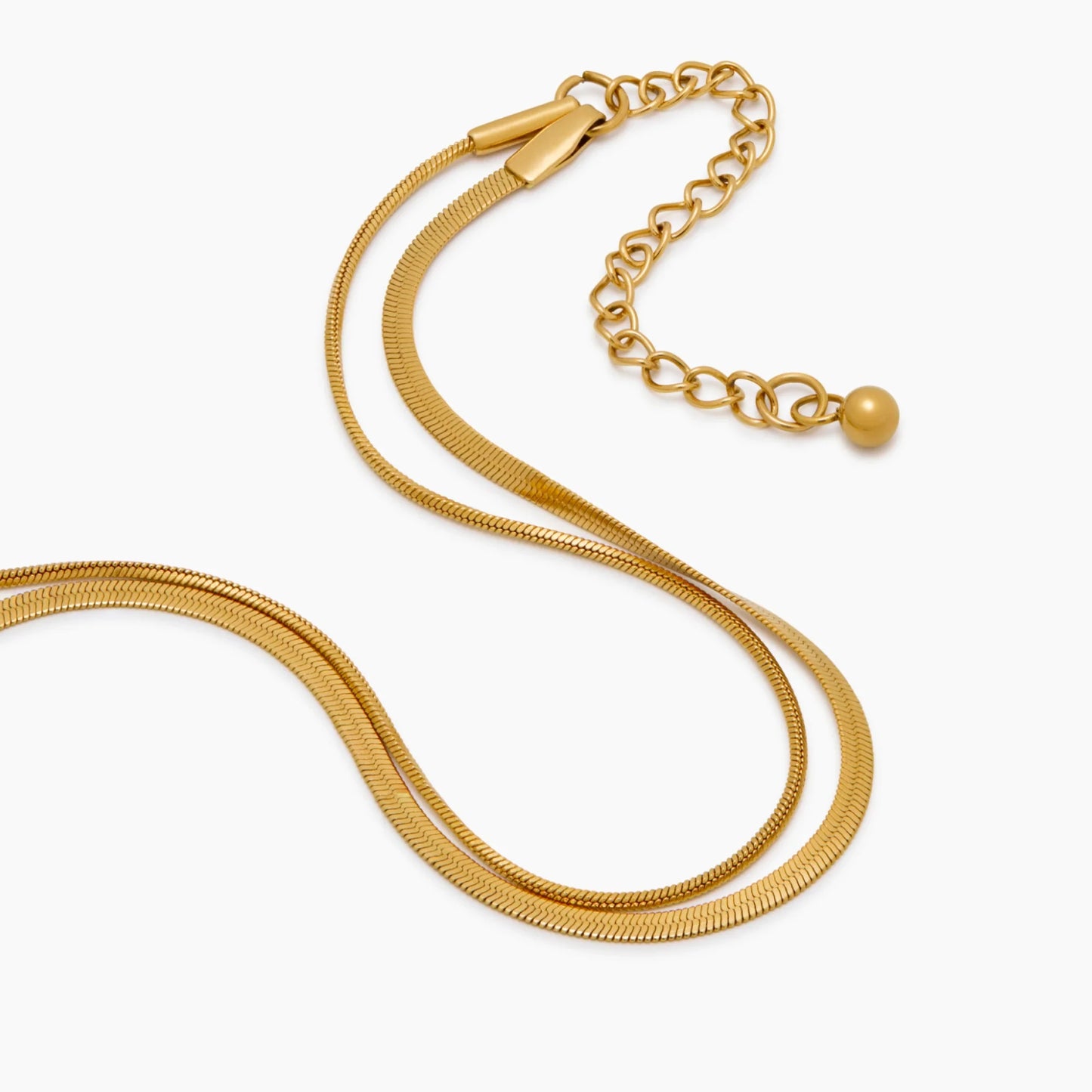 18K Gold Plated Double Chain Snake Bracelet — Women