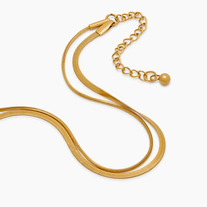 18K Gold Plated Double Chain Snake Bracelet — Women