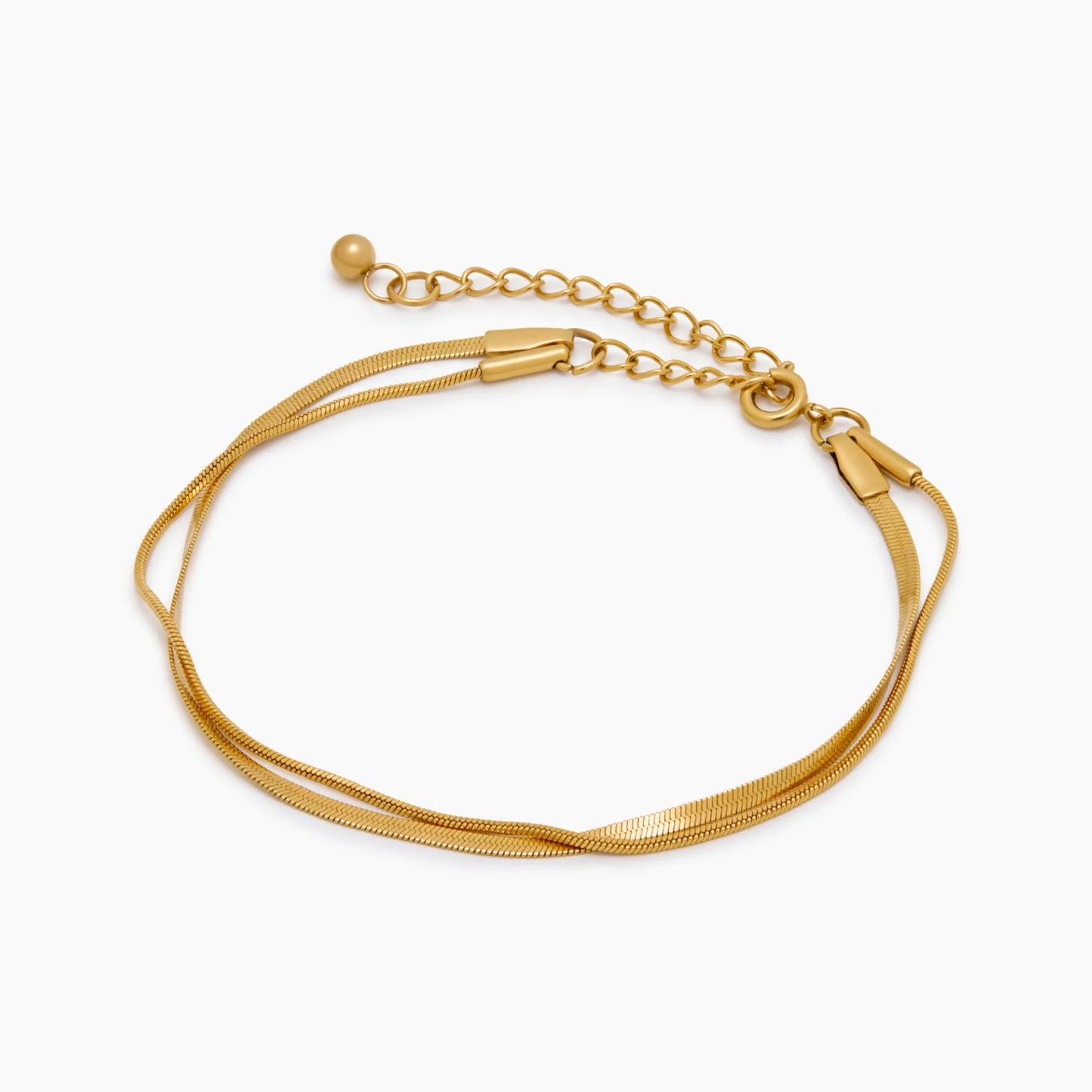 18K Gold Plated Double Chain Snake Bracelet — Women