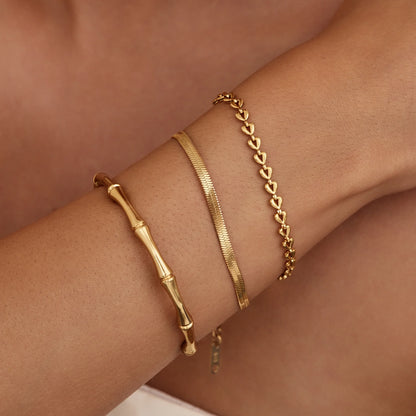 Snake Chain Bracelet in 18k Gold Plating — Women