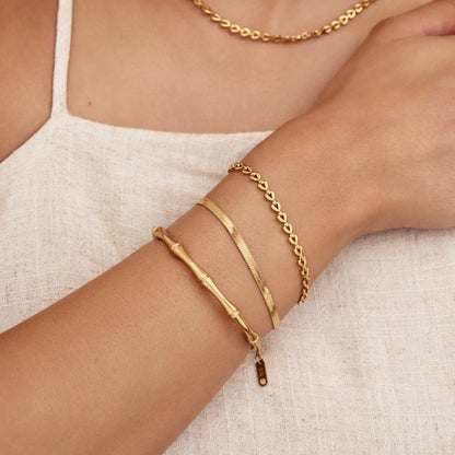 Snake Chain Bracelet in 18k Gold Plating — Women