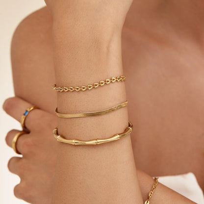 Snake Chain Bracelet in 18k Gold Plating — Women