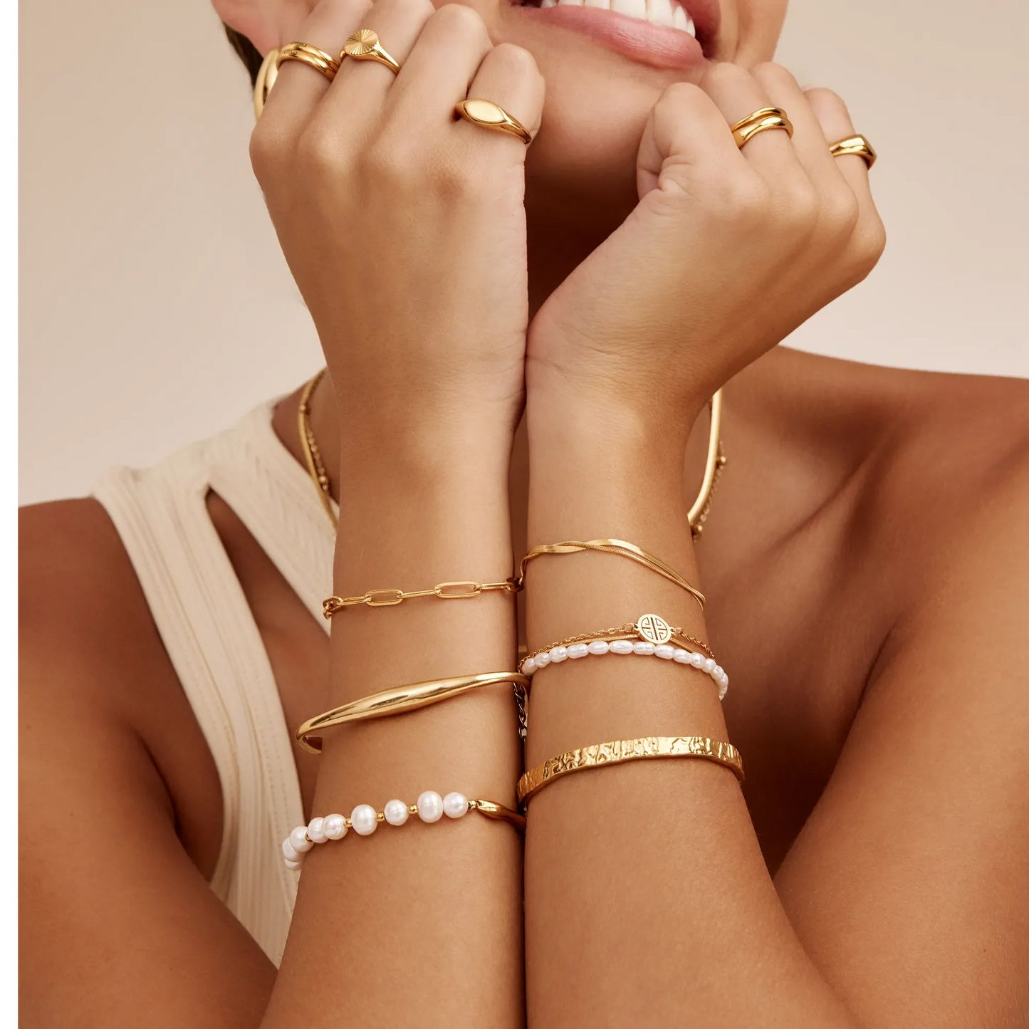 18K Gold Plated Double Chain Snake Bracelet — Women