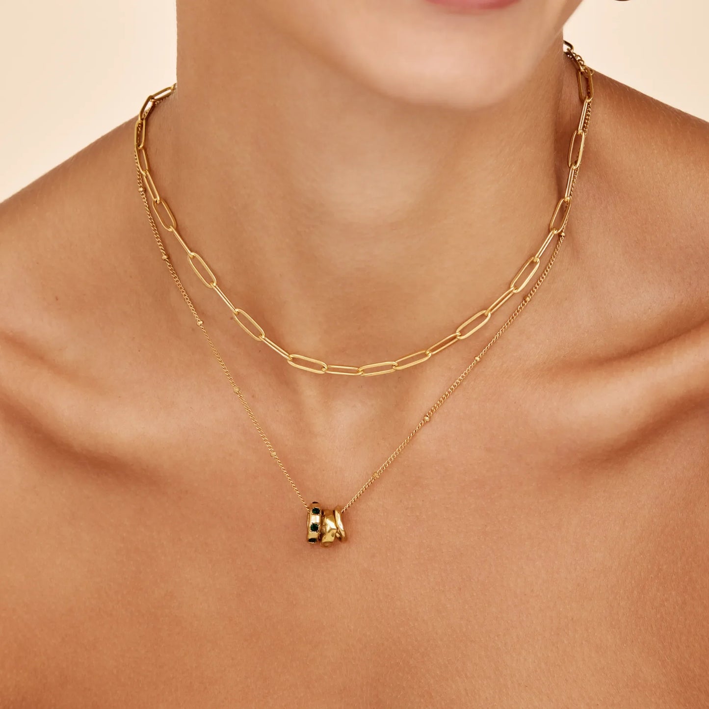 Collar con tres colgantes Amara