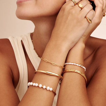 Pulsera Aro Duna en Baño Oro 18k — Mujer