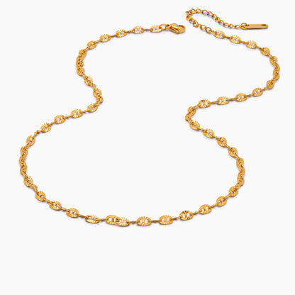 Collar llamativo de lentejuelas con cadena