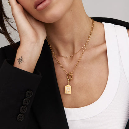 Collar con Inicial Pavé en Plata de Ley 925 - Mujer