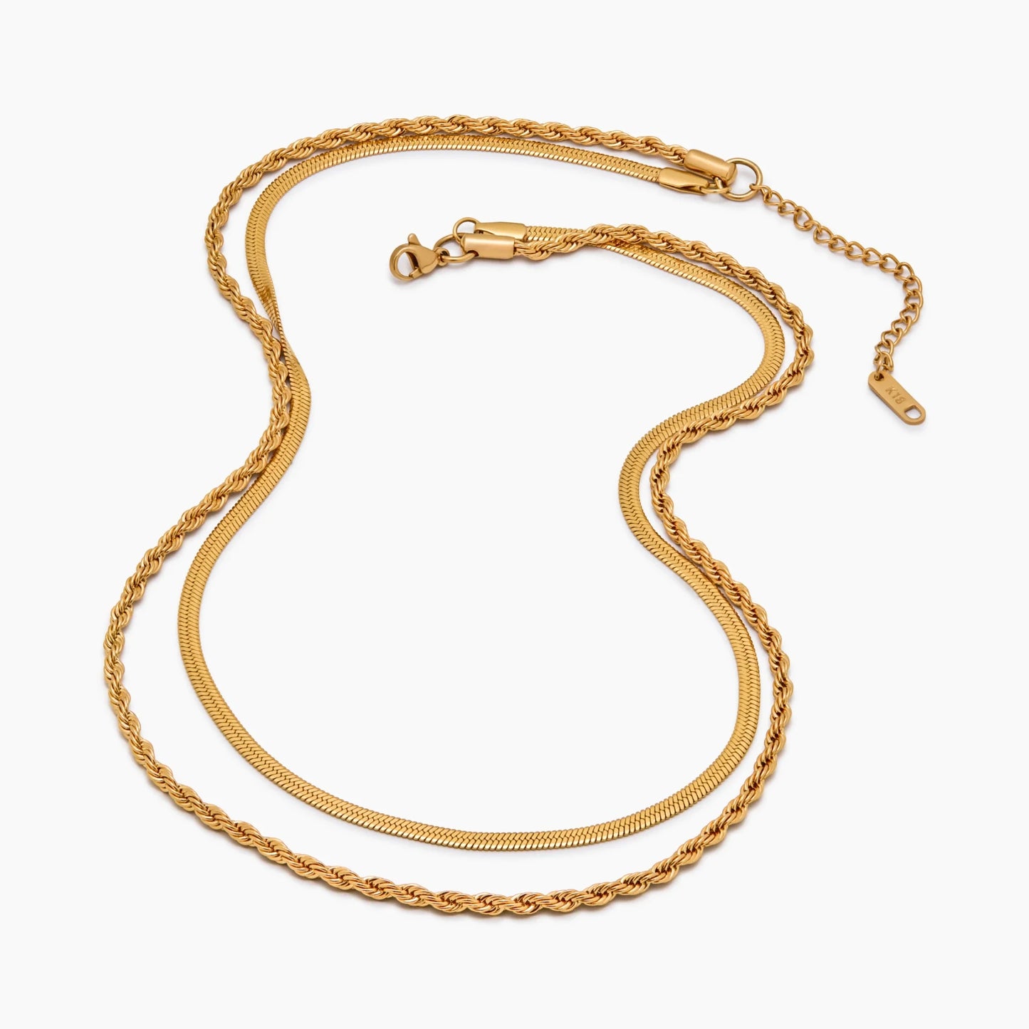 Collar de capas de espiga y cadena de cuerda