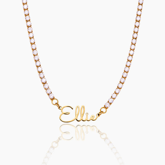 Collar de tenis con nombre de firma