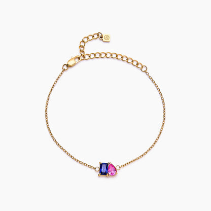 Pulsera Dúo Piedras Natales Para Siempre en Baño Oro 18k — Mujer