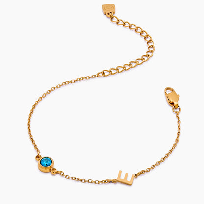 Pulsera con piedra natal engastada lateralmente