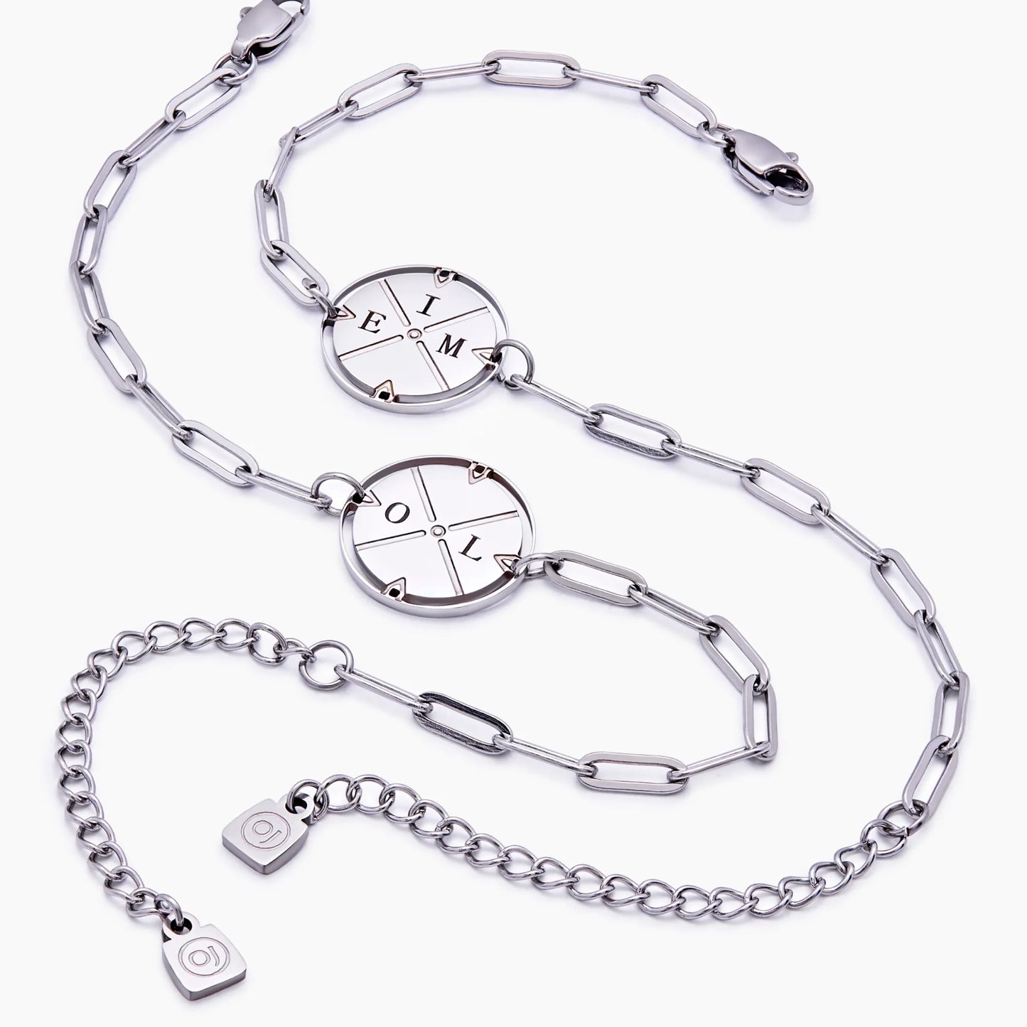 Engraved Compass Bracelet 18k Gold Plated — Women