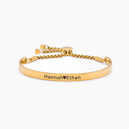 Pulsera deslizante con barra para grabar