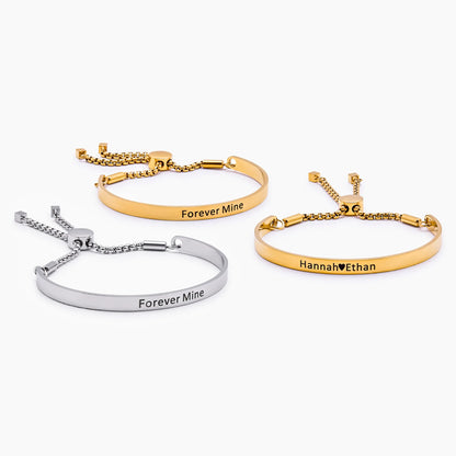Pulsera deslizante con barra para grabar