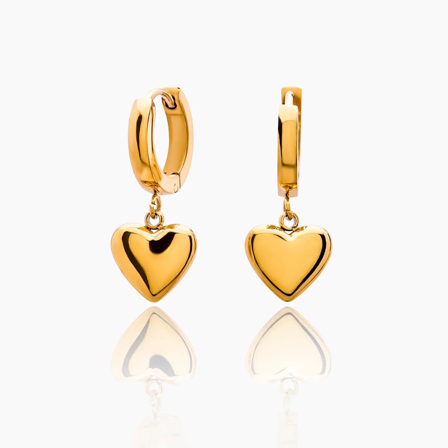 Pendientes Huggies con Corazón Hinchado