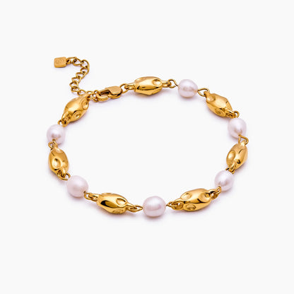 Pulsera de perlas de agua dulce fundidas
