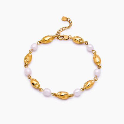 Pulsera de perlas de agua dulce fundidas