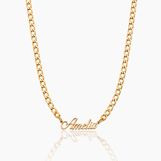 Collar con nombre Cadena Forzada