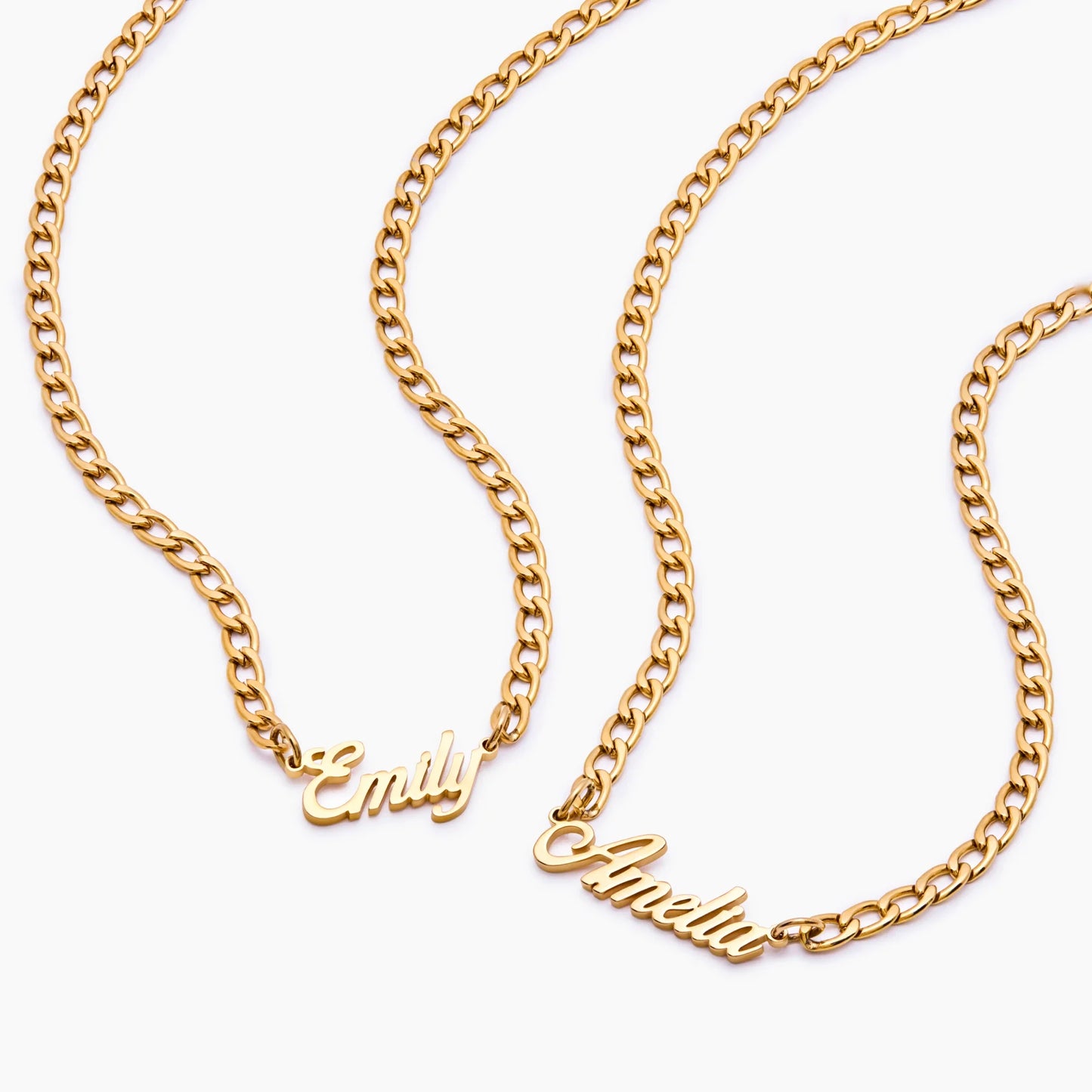 Collar con nombre Cadena Forzada