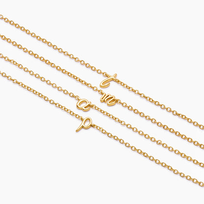 Dainty Cursive Initial Bracelet