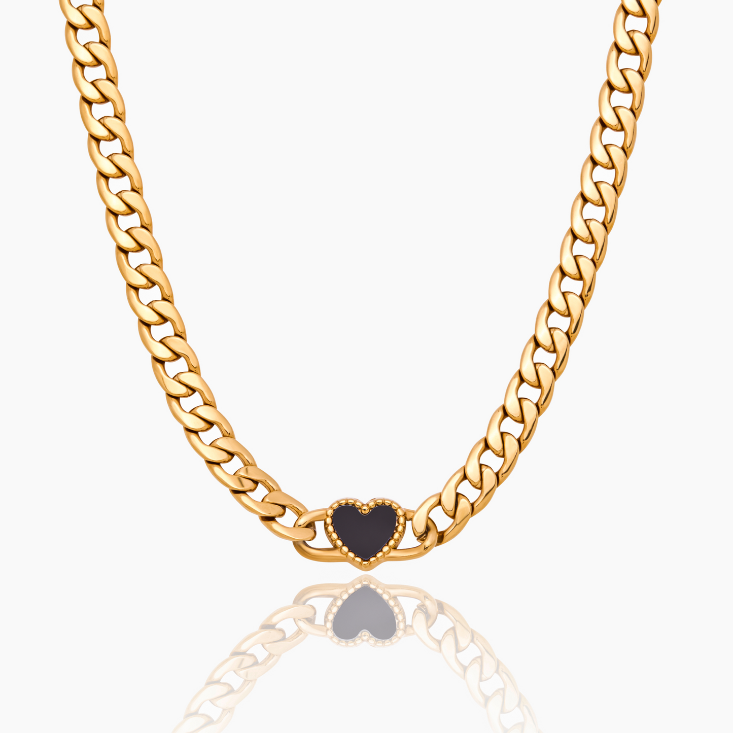 Collar con cadena de eslabones y corazón Ember