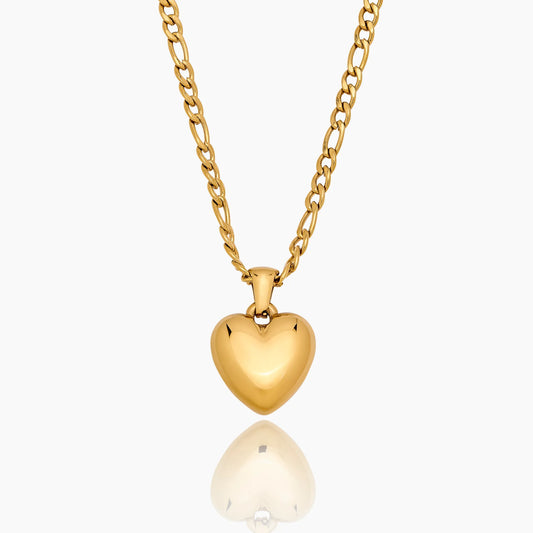 Collar con colgante de corazón hinchado