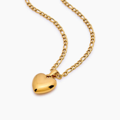 Collar con colgante de corazón hinchado