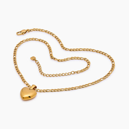 Collar con colgante de corazón hinchado