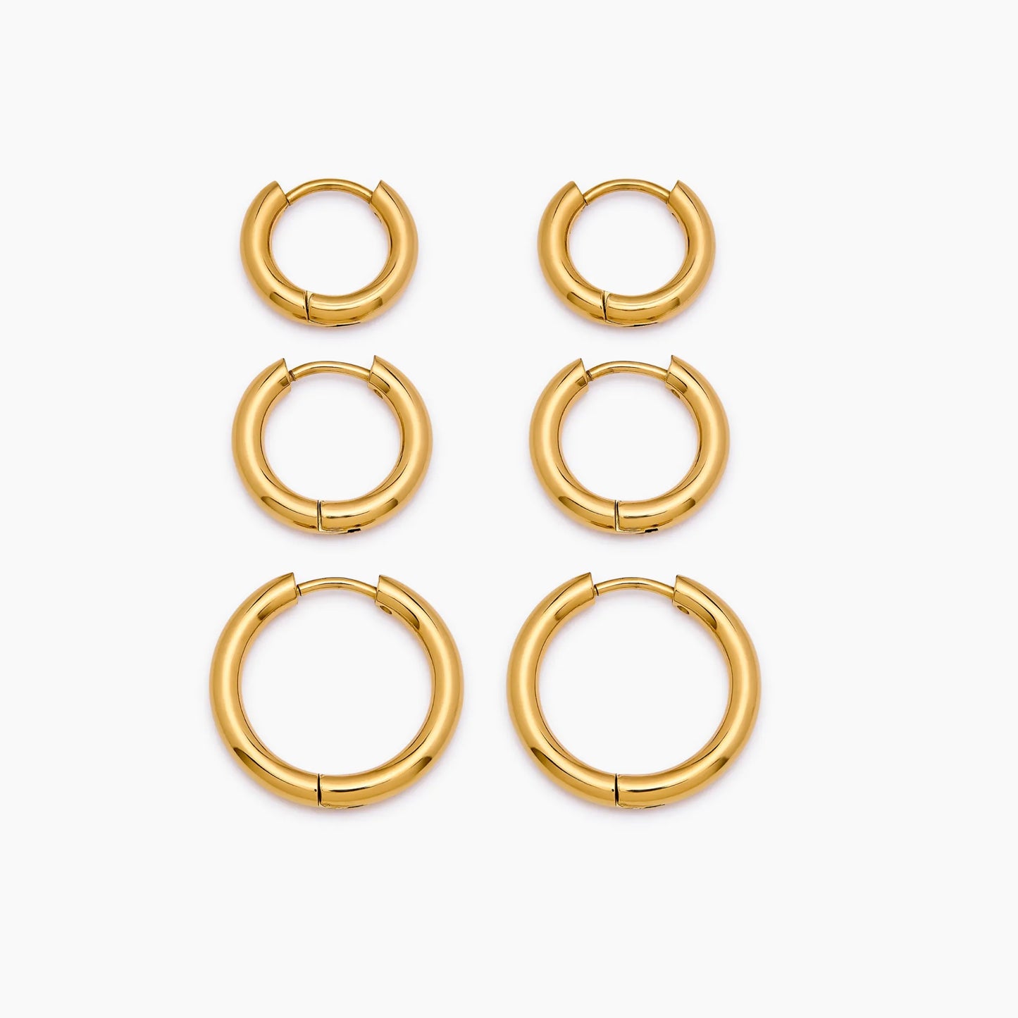 Set esencial de aros dorados