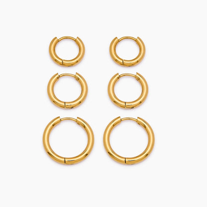 Set esencial de aros dorados