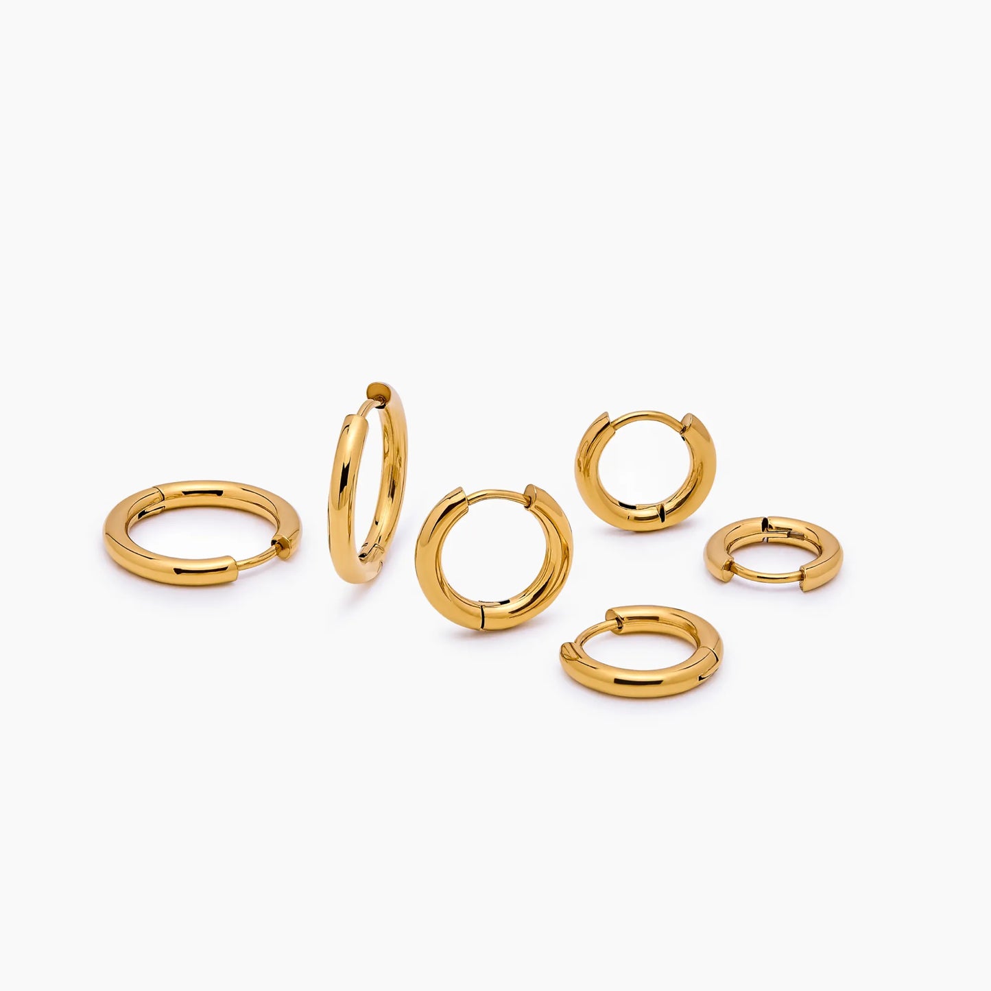 Set esencial de aros dorados