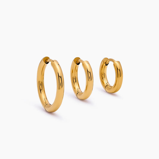 Set esencial de aros dorados