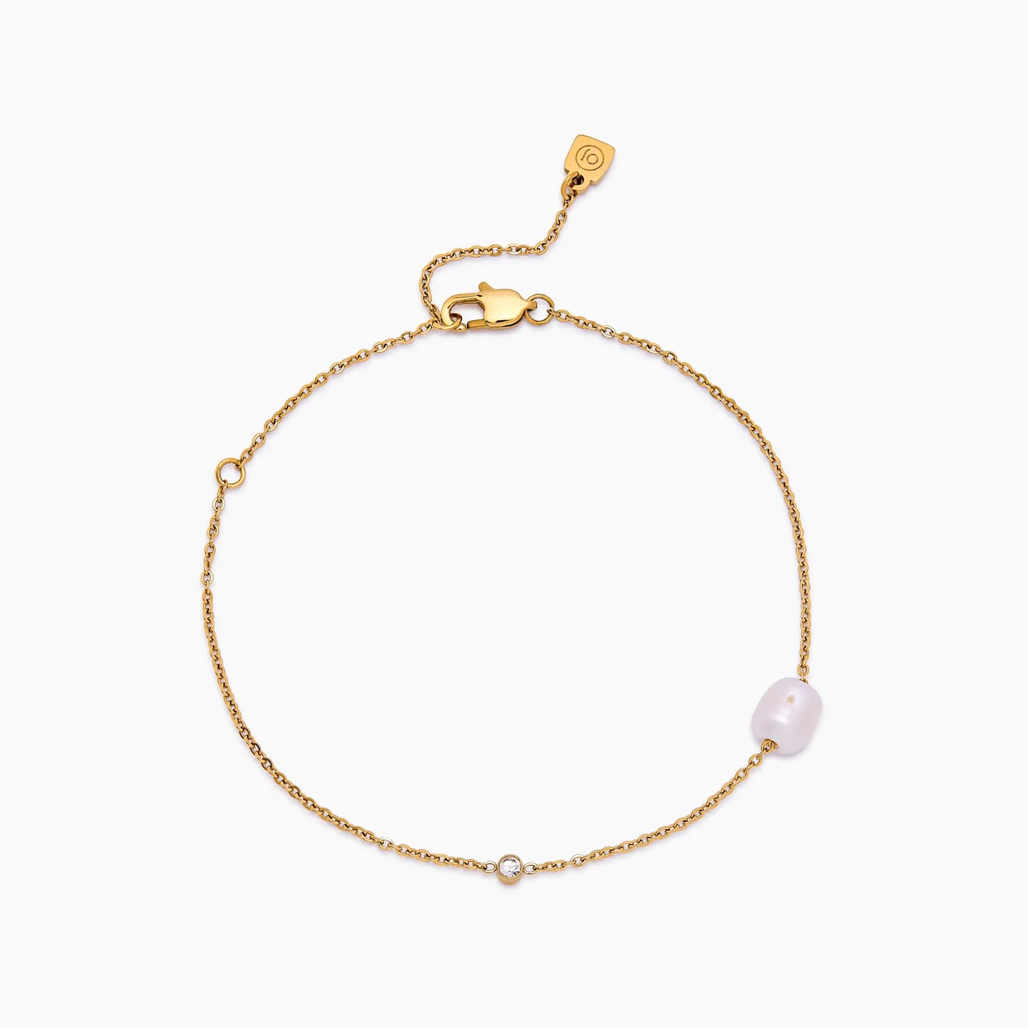 Pulsera Perla Agua Dulce Delicada en Baño Oro 18k — Mujer