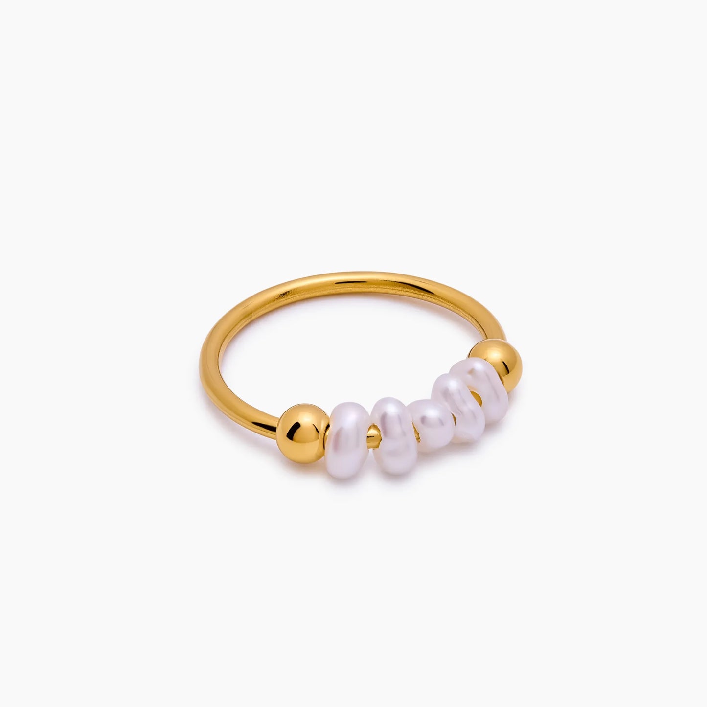 Bague rangée de mini perles