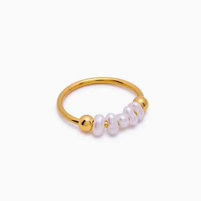 Bague rangée de mini perles