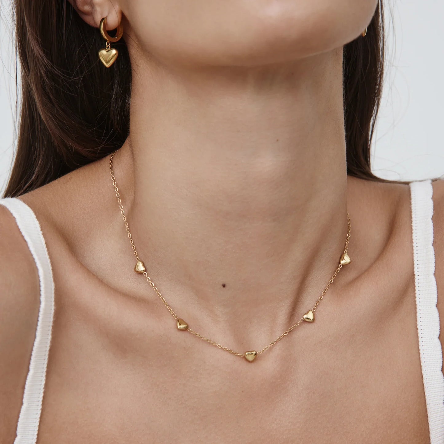 Collar con colgante de corazón hinchado