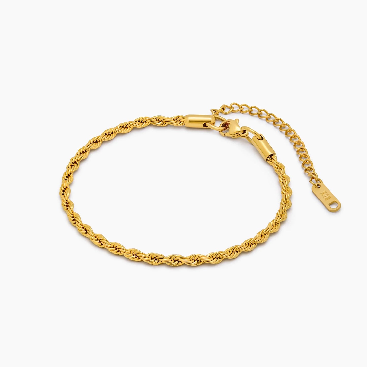 Pulsera de cadena trenzada con baño de oro de 18 quilates - Mujer