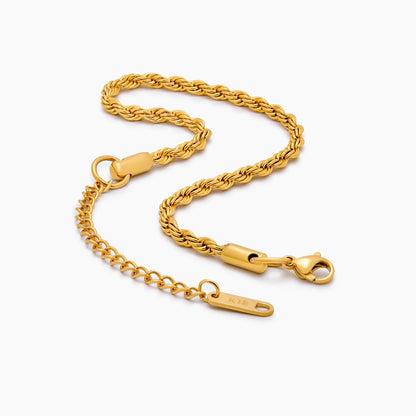 Pulsera de cadena trenzada con baño de oro de 18 quilates - Mujer