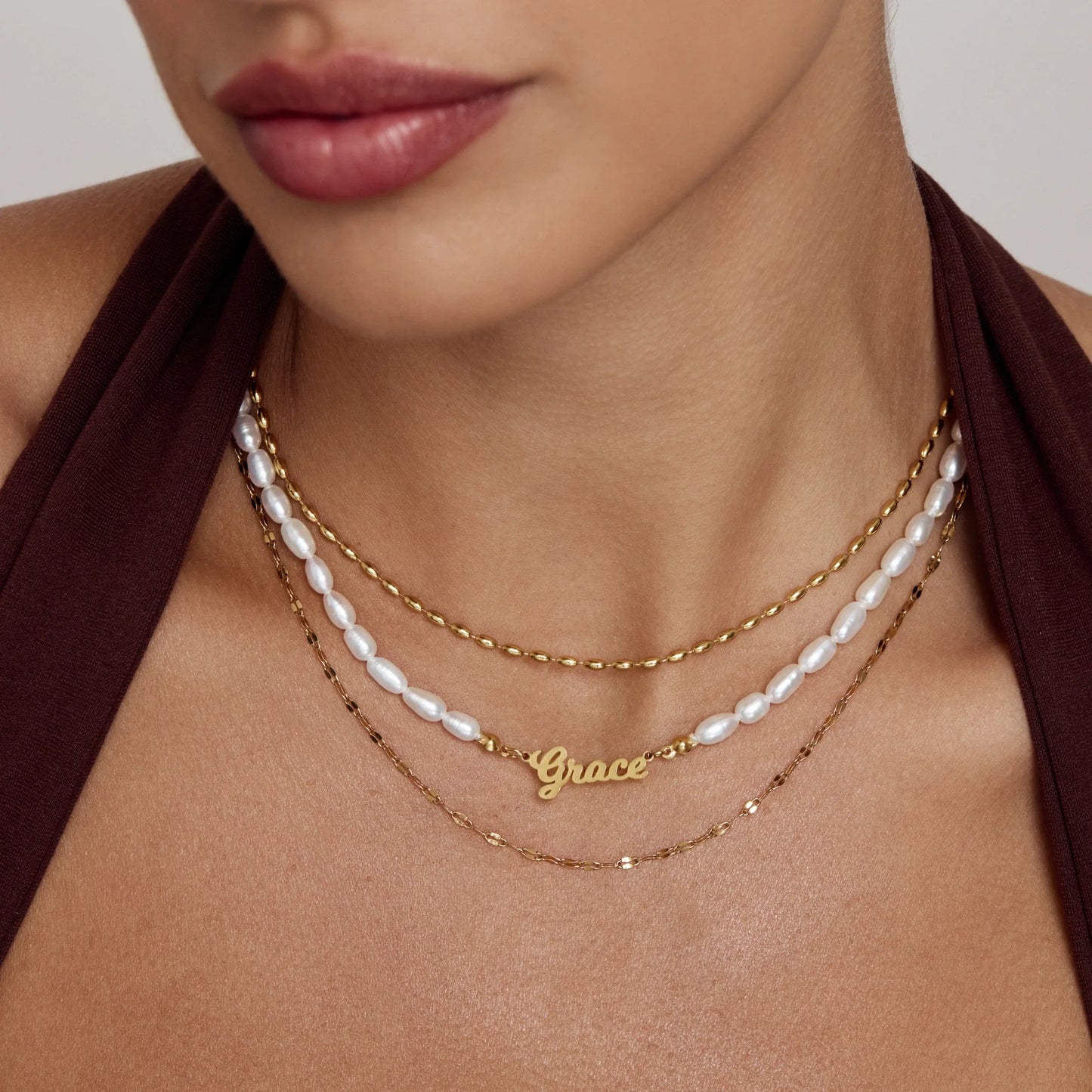 Collar de Perlas con Nombre Personalizado